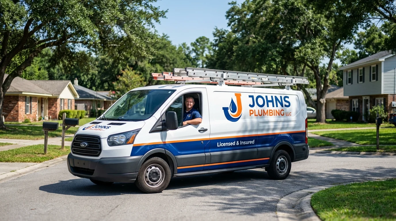 Johns Plumbing LLC service van in South San Francisco, CA