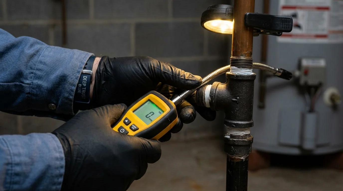 Gas leak detection with electronic sniffer by Johns Plumbing LLC in South San Francisco